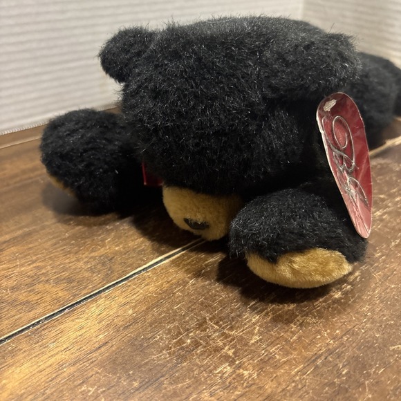 BJ Toys Other - NWT BJ Toy Company 12" Black Bear Plush Stuffed Animal laying Down Brown